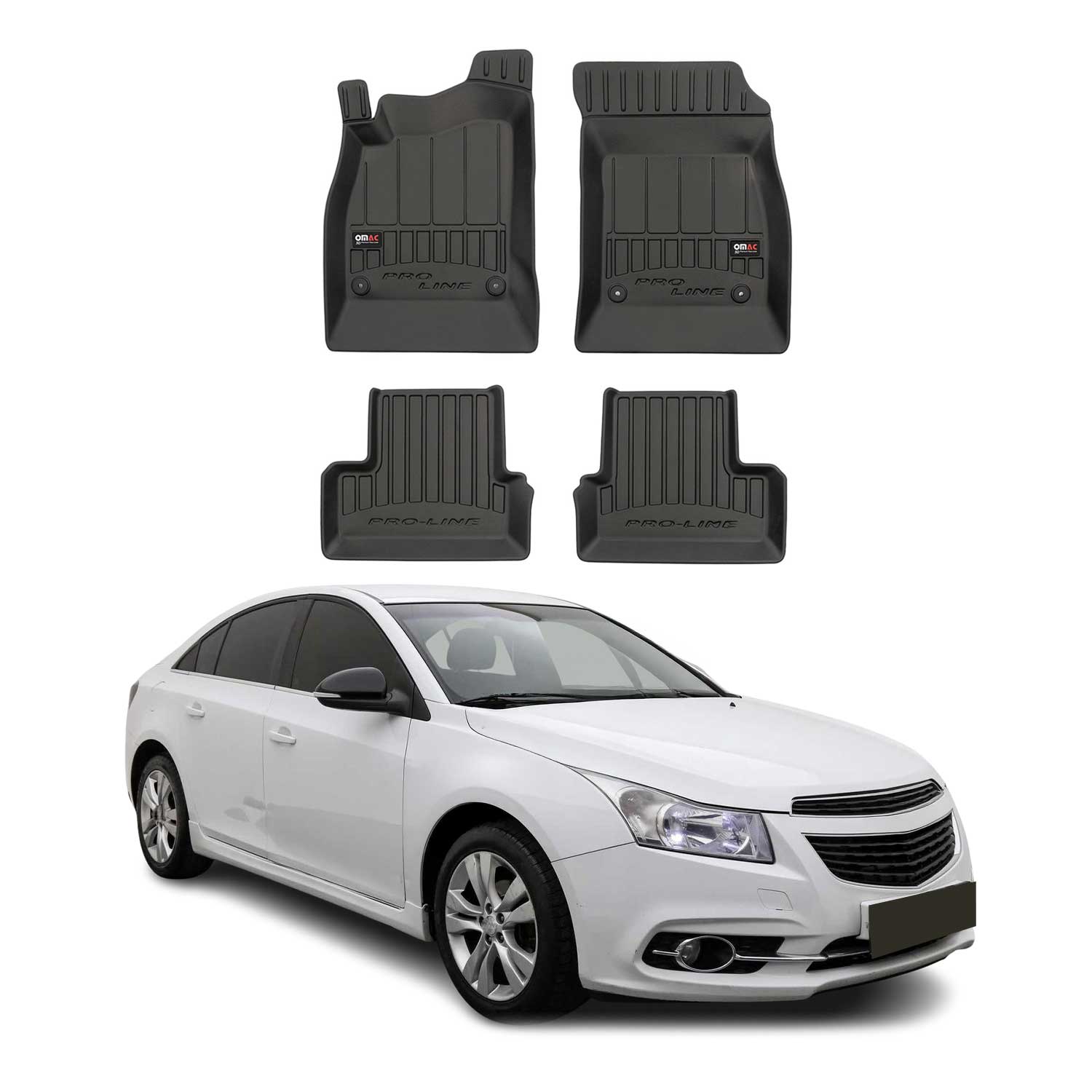 OMAC Gummi Fußmatten für Chevrolet Cruze 2009-2024 Premium TPE Automatten 4tlg