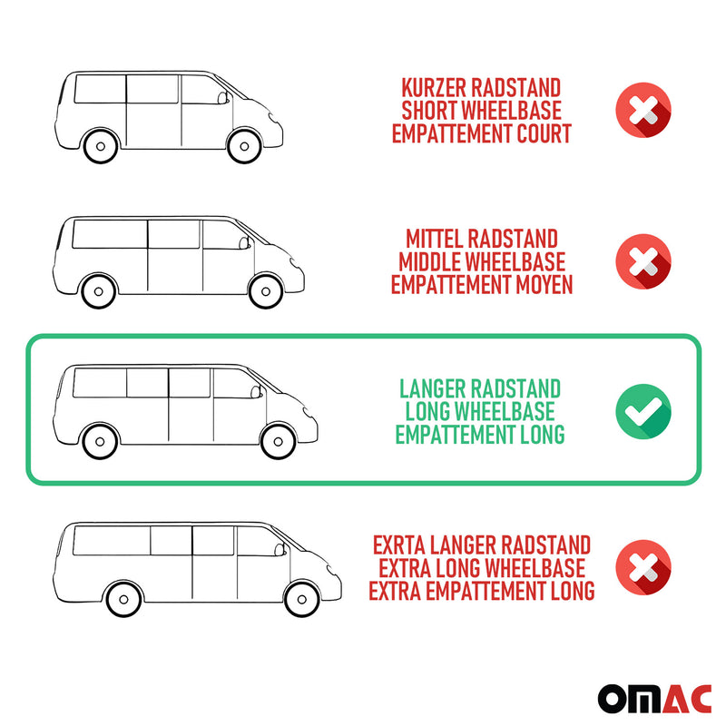 Dachreling für Mercedes Vito W639 W447 2003-2025 L3 Extra Langer Schwarz
