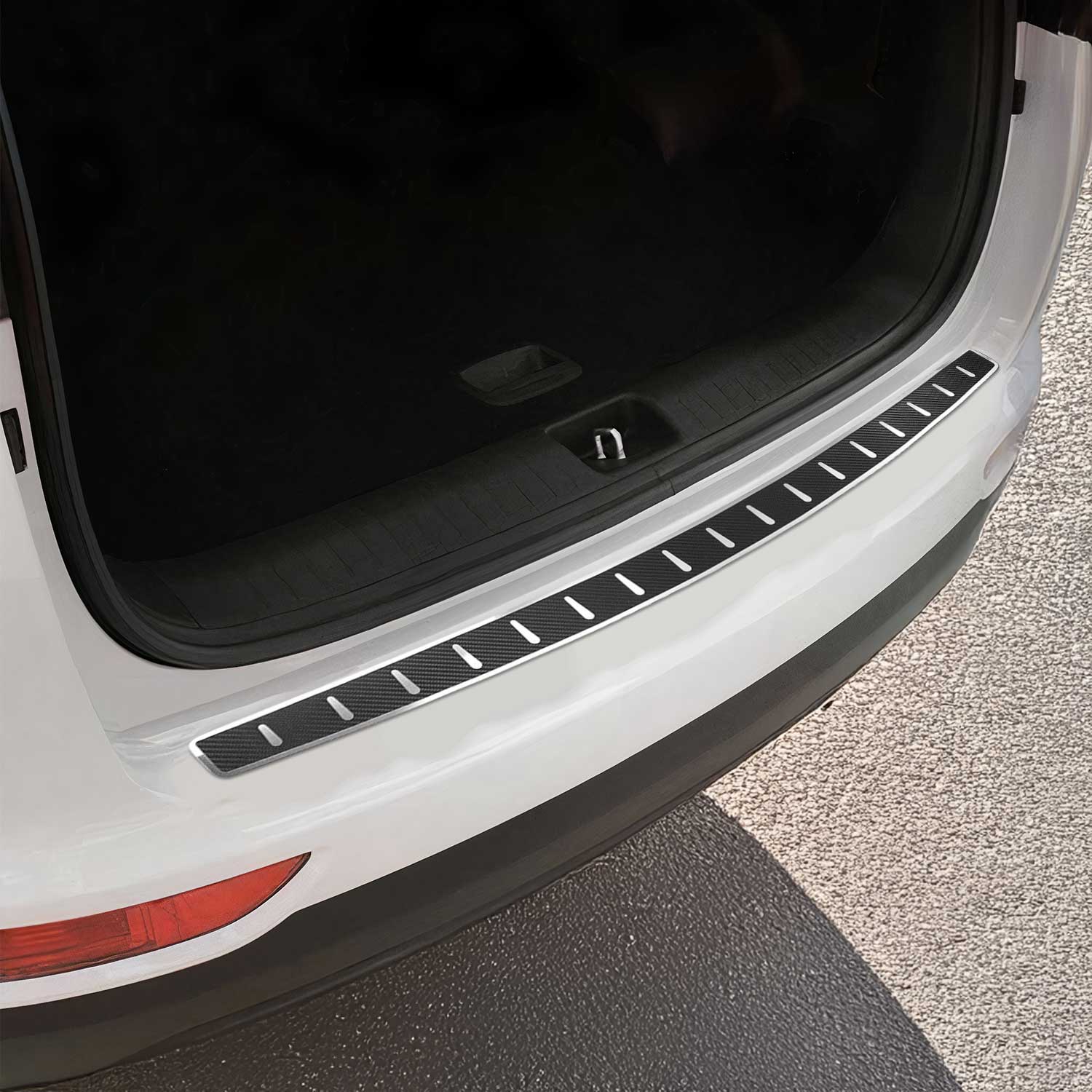 Ladekantenschutz für Kia Sportage mk4 QL 2017-18 Pre-FL Edelstahl carbon foliert