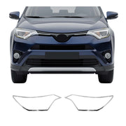 Scheinwerfer Leisten Scheinwerferblende für Toyota RAV4 2015-2018 Chrom ABS 2tlg