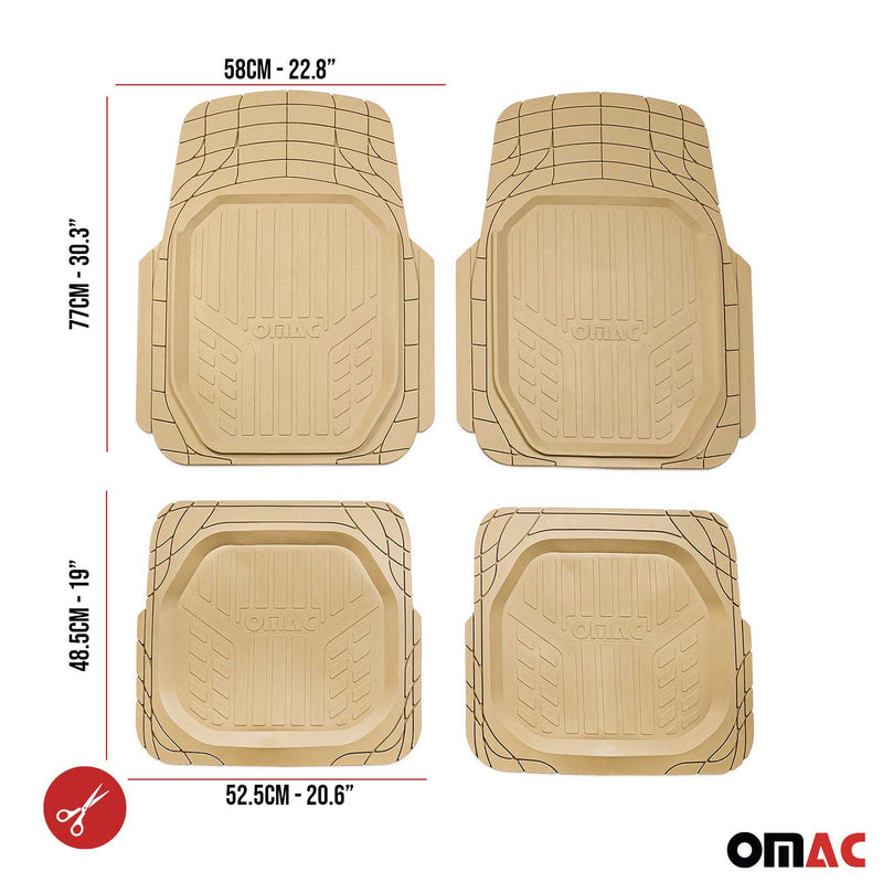 Audi A5 Fußmatten Zuschneidbar Gummi Beige 4 tlg
