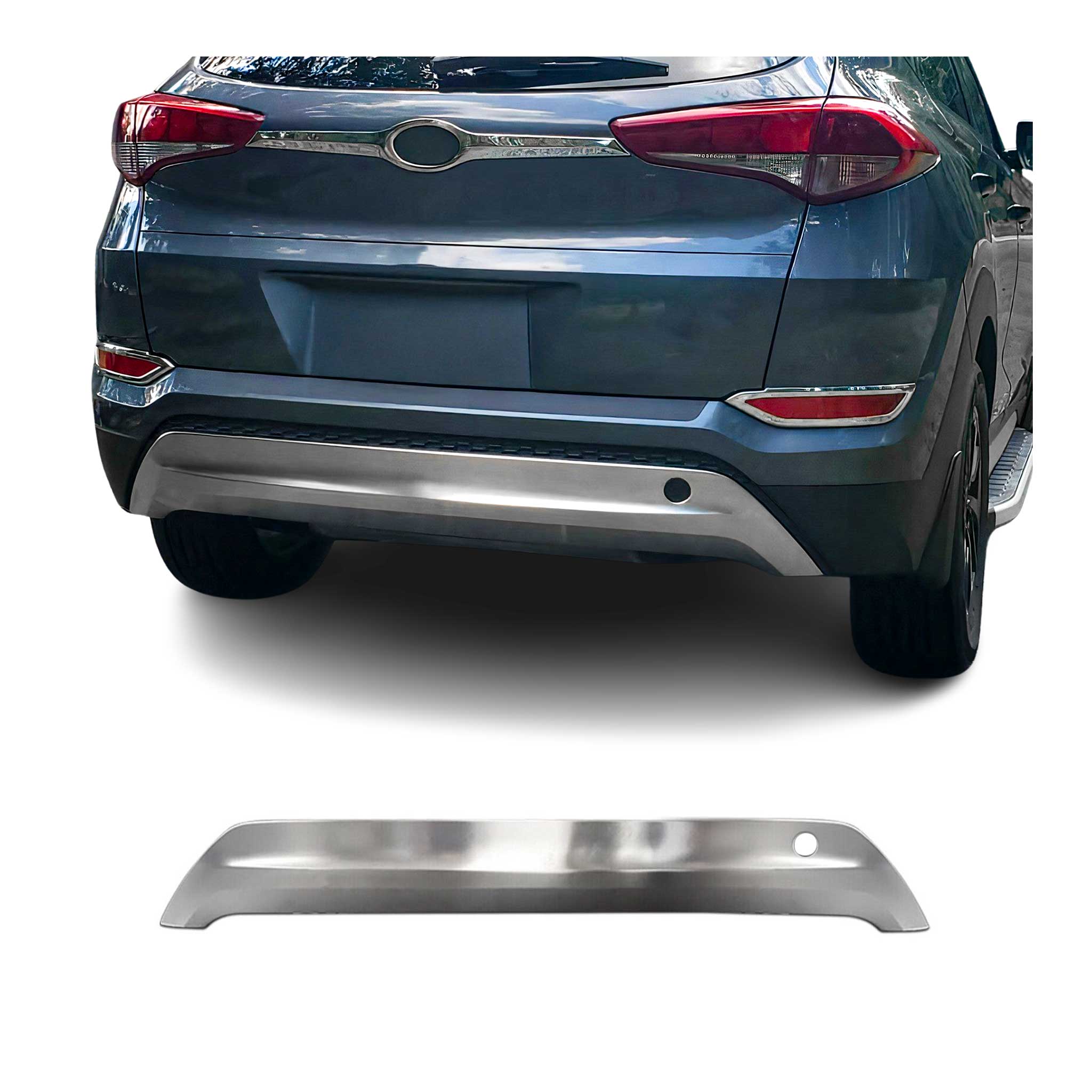 Heckdiffusor Stoßstangen für Hyundai Tucson 2015-2018 Edelstahl Chrom 1x