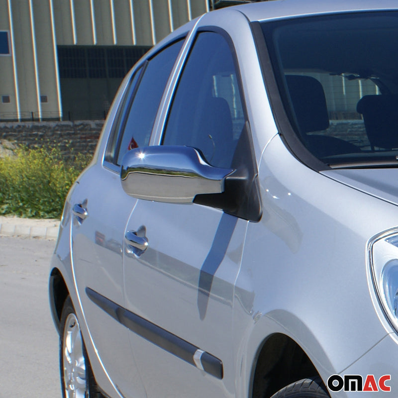 Spiegelkappen Spiegelabdeckung für Renault Clio 2005-2013 Edelstahl Silber 2tlg