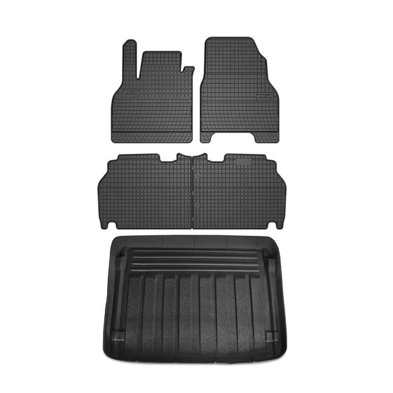 Fußmatten & Kofferraumwanne Set für Renault Kangoo Expression 2008-2010 Gummi 5x