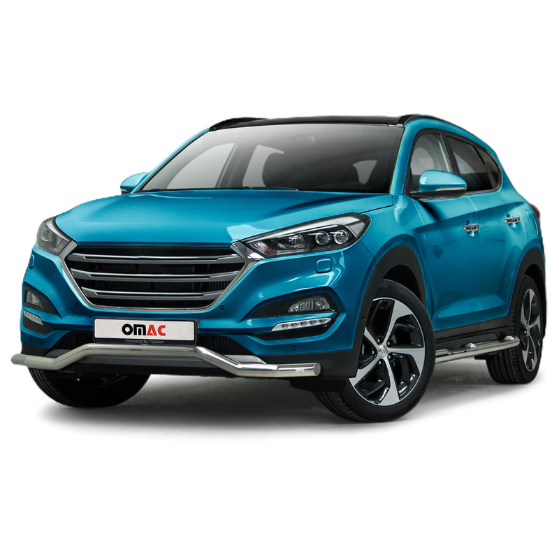 Frontbügel Frontschutzbügel Schutz für Hyundai Tucson 2015-2020 ABE Stahl Silber