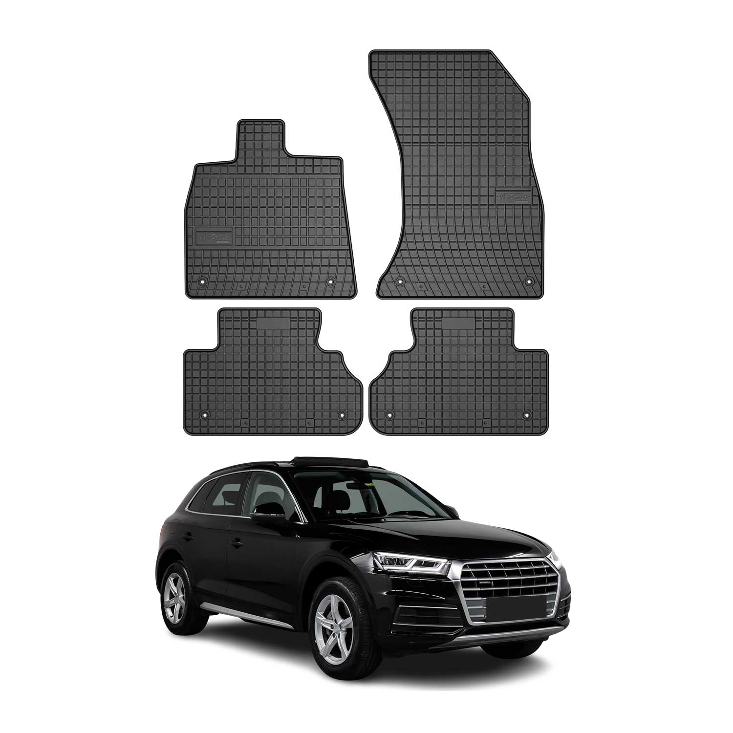 OMAC Gummi Fußmatten für Audi Q5 FY 2017-2024 Automatten Gummi Schwarz 4tlg