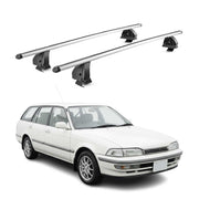 Alu Dachträger für Toyota Carina T17 Kombi 1988-1992 TÜV T-Nut 75 kg 2tlg Silber
