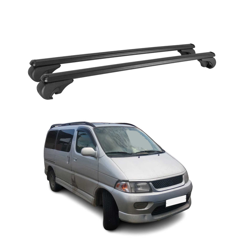 Dachträger Grundtäger für Toyota Hiace mk4 1997-2004 FL 75kg Metall Schwarz 2x