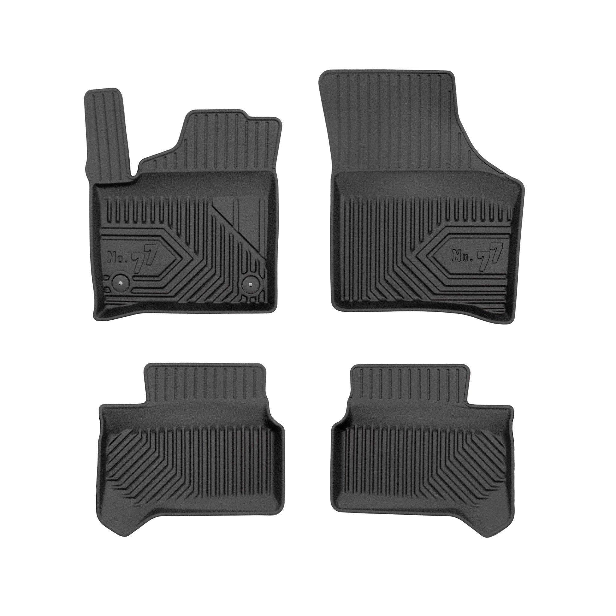 Fußmatten Gummimatten No.77 für Skoda Citigo-e iV 2019-2020 TPE Schwarz 4 tlg