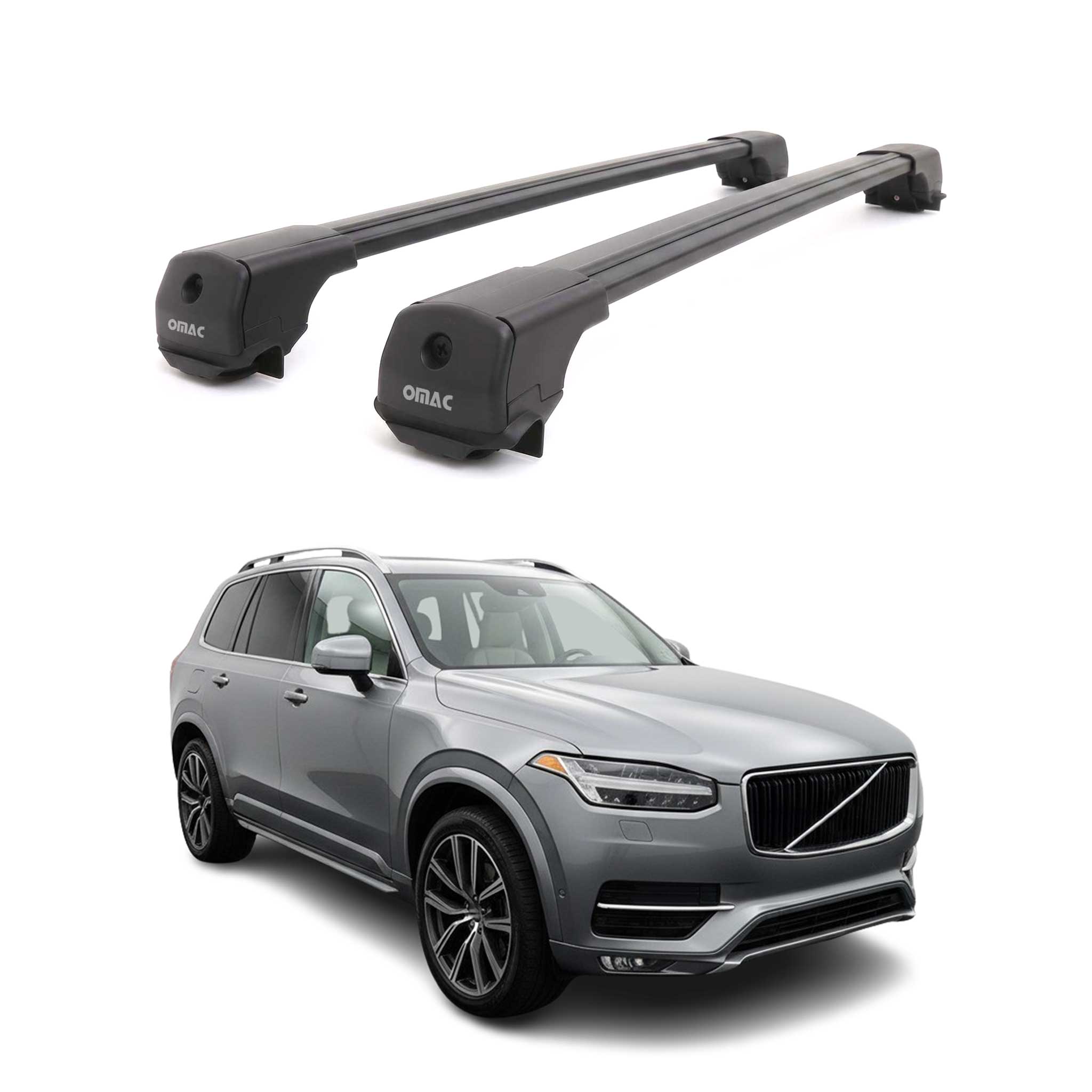 Dachträger Grundträger für Volvo XC90 II Momentum 2015-2026 Aluminium Schwarz 2x