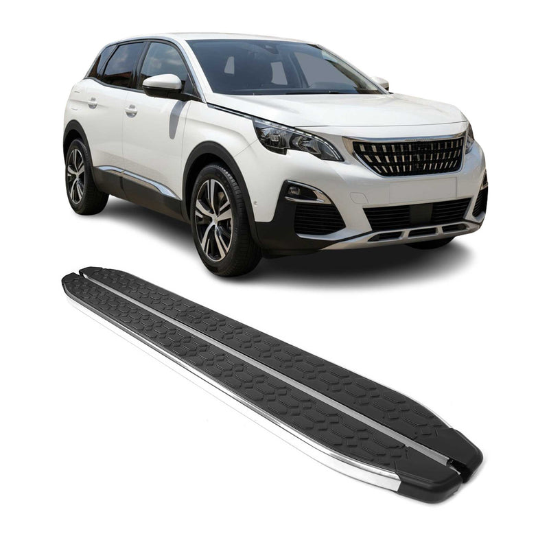 Trittbretter Seitenschweller für Peugeot 3008 2016-2020 Edelstahl Schwarz Silber