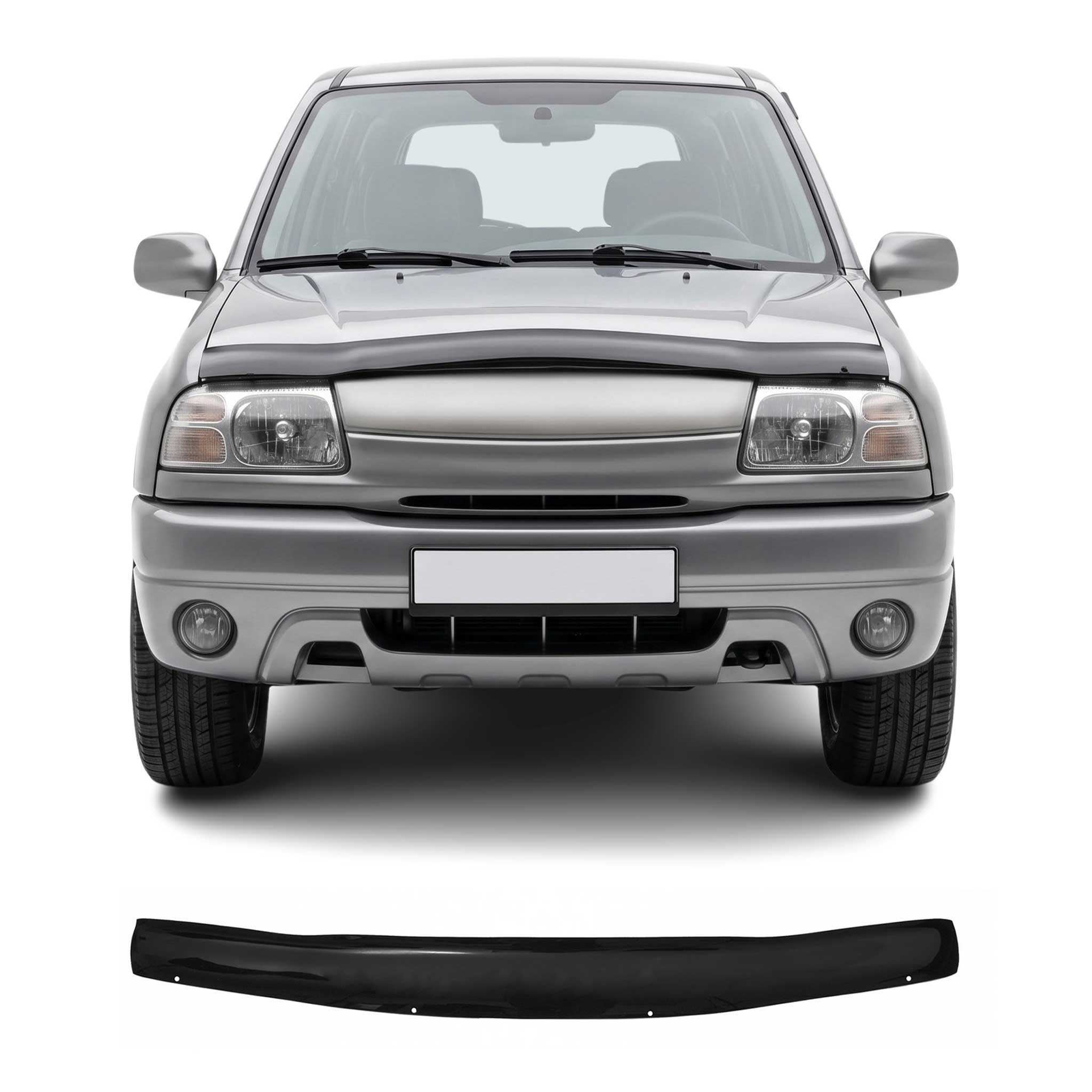 Motorhaube Deflektor Insektenschutz für Suzuki Grand Vitara 1998-2005 Dunkel