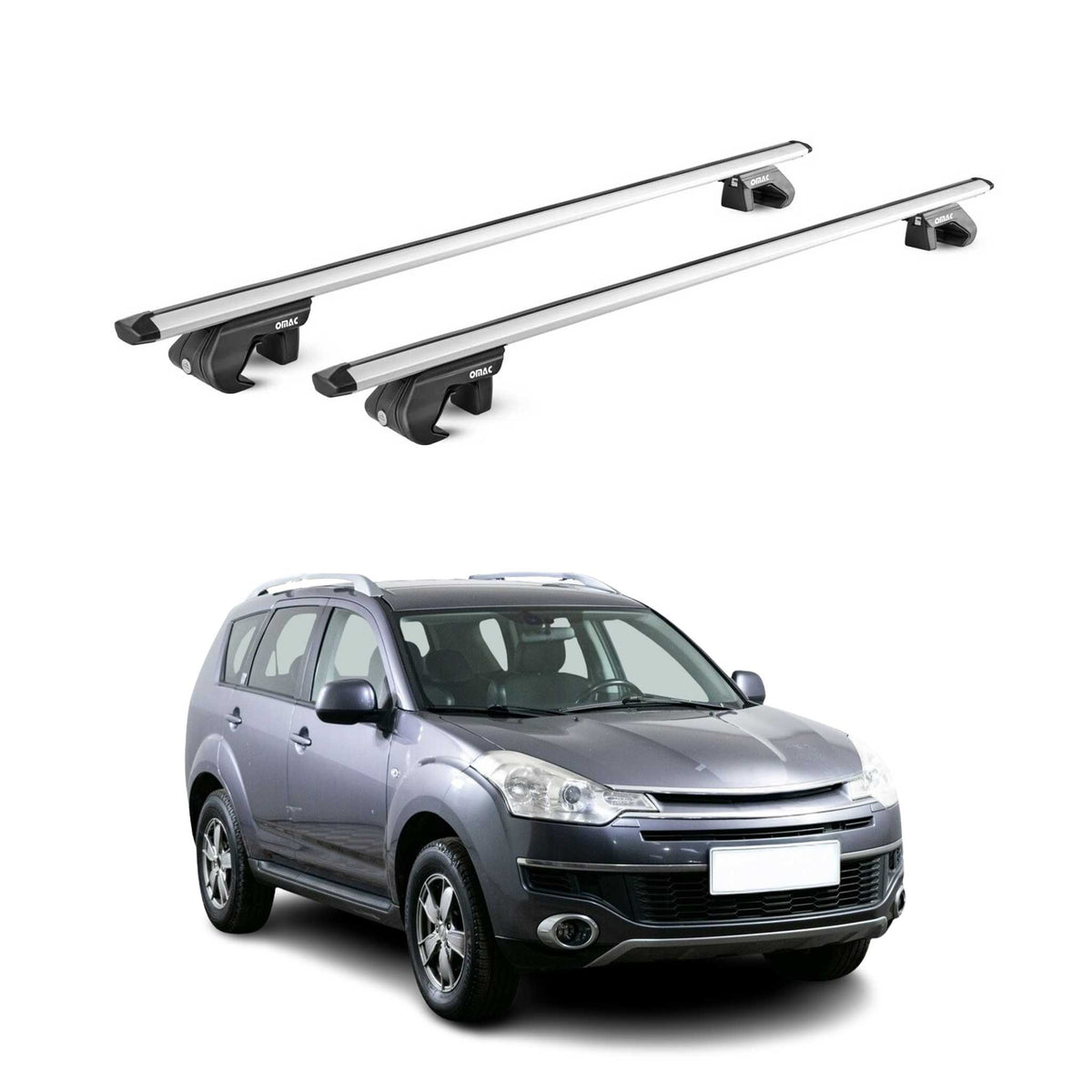 Dachträger Grundtäger für Citroen C-Crosser 2007-2012 5 tür 90kg Alu Grau 2x ABE