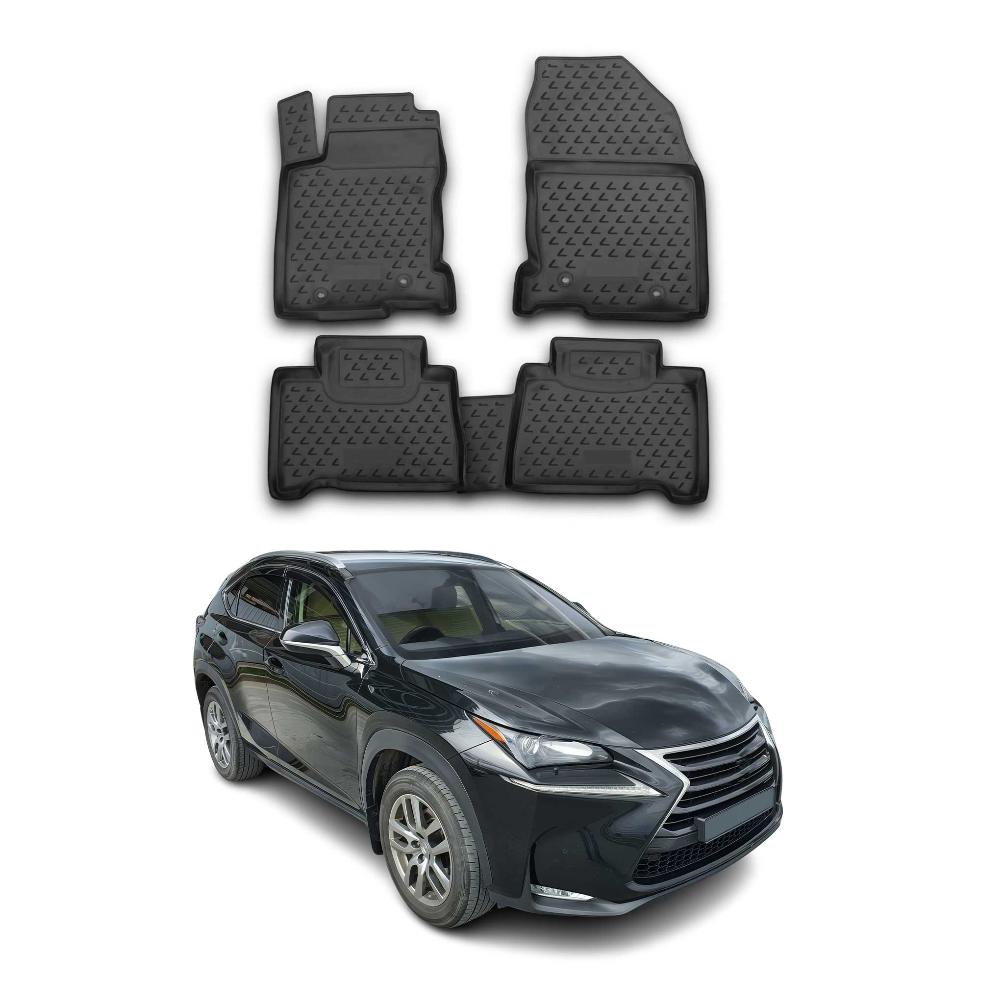 OMAC Gummimatten Fußmatten für Lexus NX 2014-2021 TPE Automatten Schwarz 4x