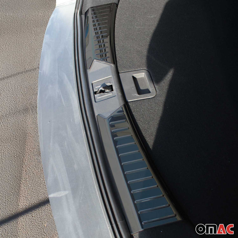 Innen Ladekantenschutz Stoßstange für Ford Kuga 2013-2016 Edelstahl Dunkel 2tlg