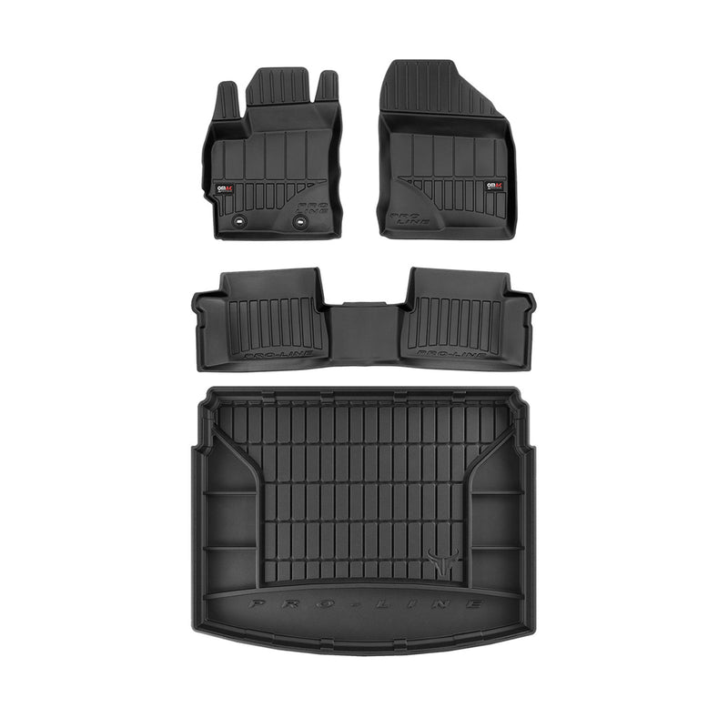 OMAC Fußmatten & Kofferraumwanne Set für Toyota Auris 2012-2018 Schwarz Gummi 4x