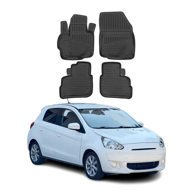 OMAC Gummimatten Fußmatten für Mitsubishi Spacestar 2012-2018 TPE Schwarz 4x