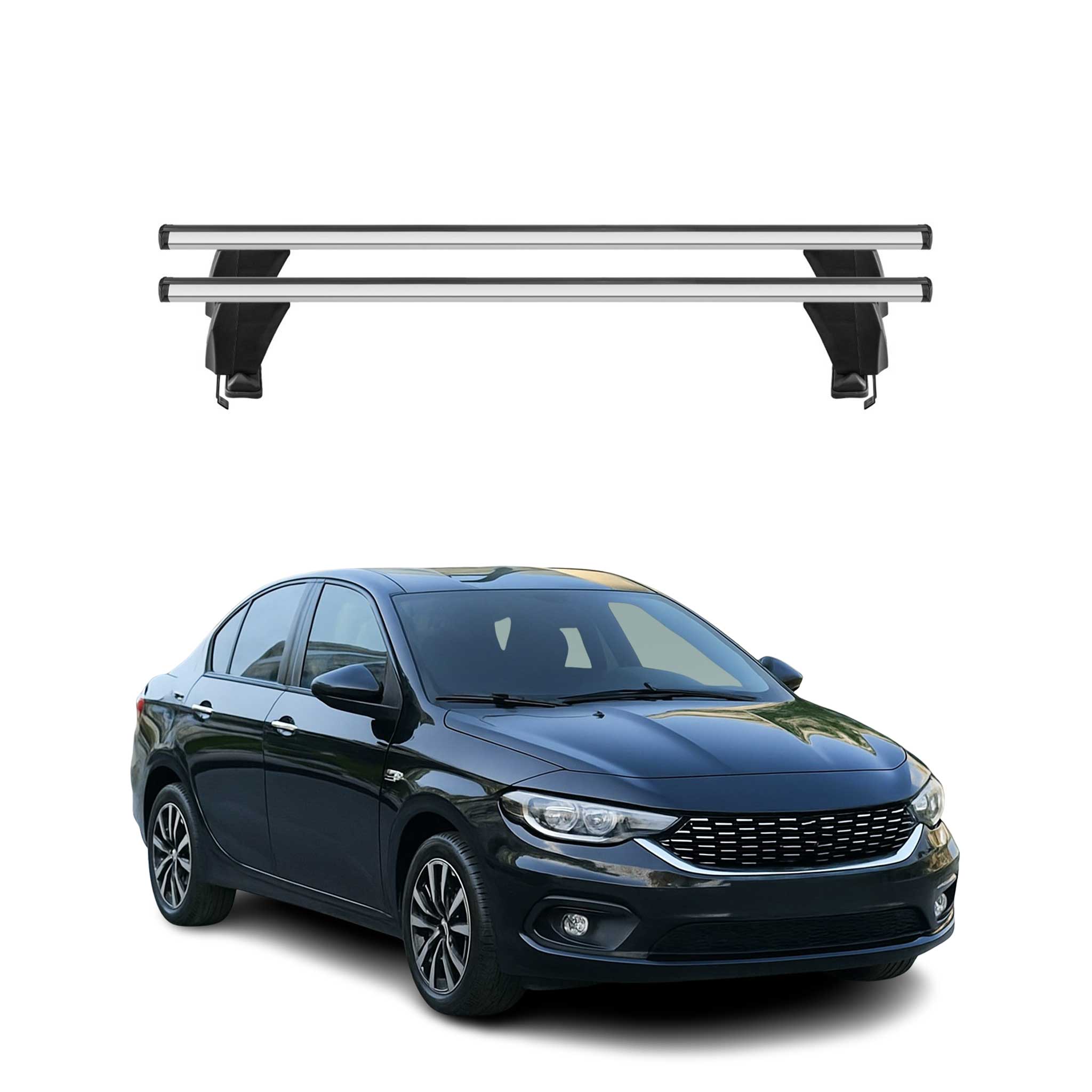 Menabo Dachträger Grundtäger für Fiat Tipo 2015-2020 Pre-FL 50kg Alu Silber 2x