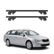 Dachträger für Skoda Superb II Kombi 2008-2013 Pre-FL Alu 90kg TÜV Schwarz 2tlg