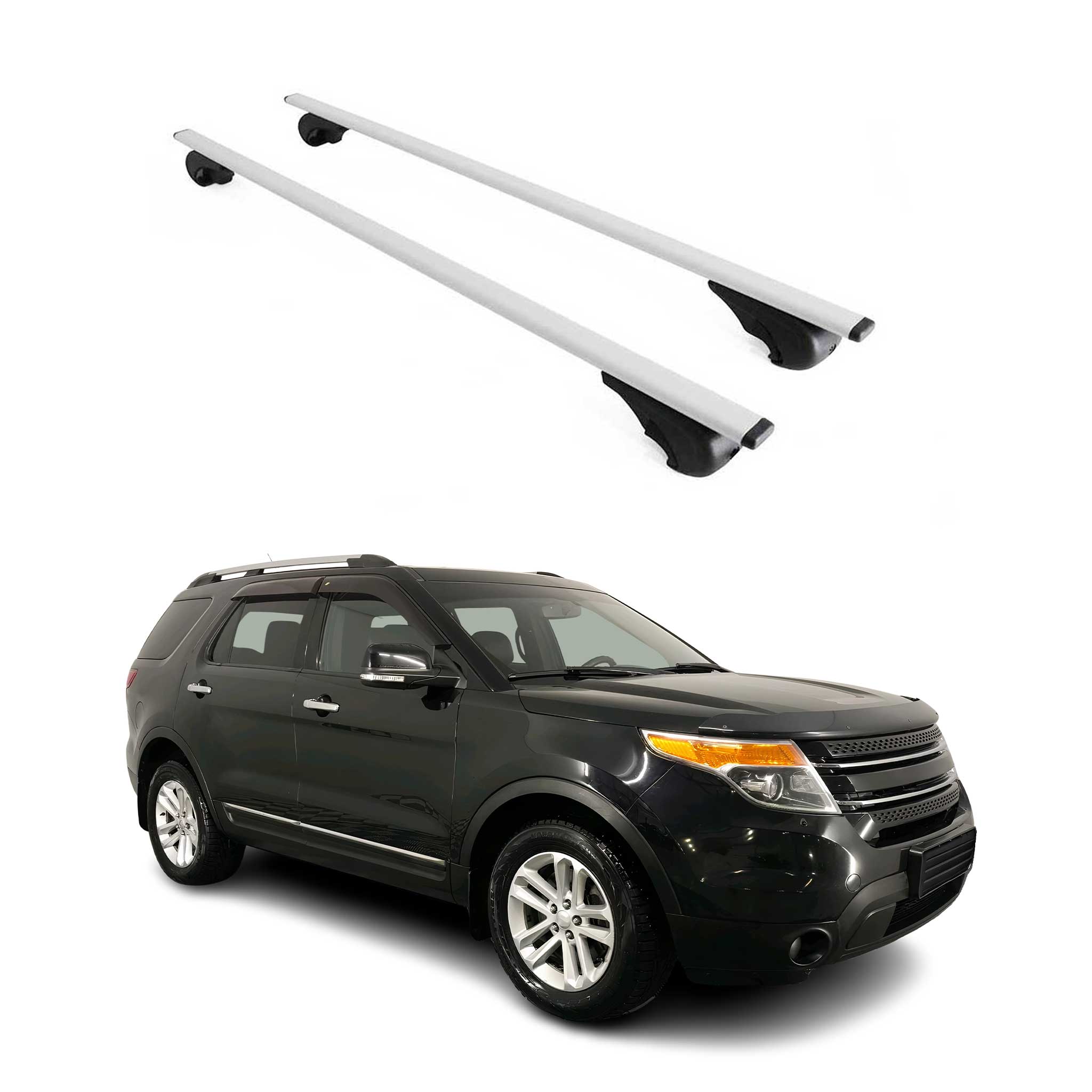 Dachträger Grundtäger für Ford Explorer 2011-2016 75kg Metall Silber 2 tlg