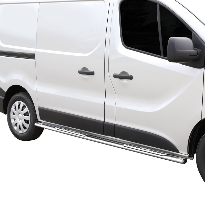Edelstahl Seitenschweller Schwellerrohre für Opel Vivaro 2014-2018 Kurzer Silber