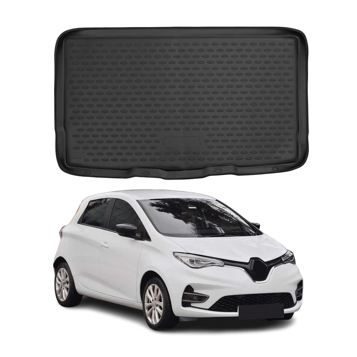 Kofferraummatte Kofferraumwanne für Renault Zoe 2019-2021 Gummi TPE Schwarz