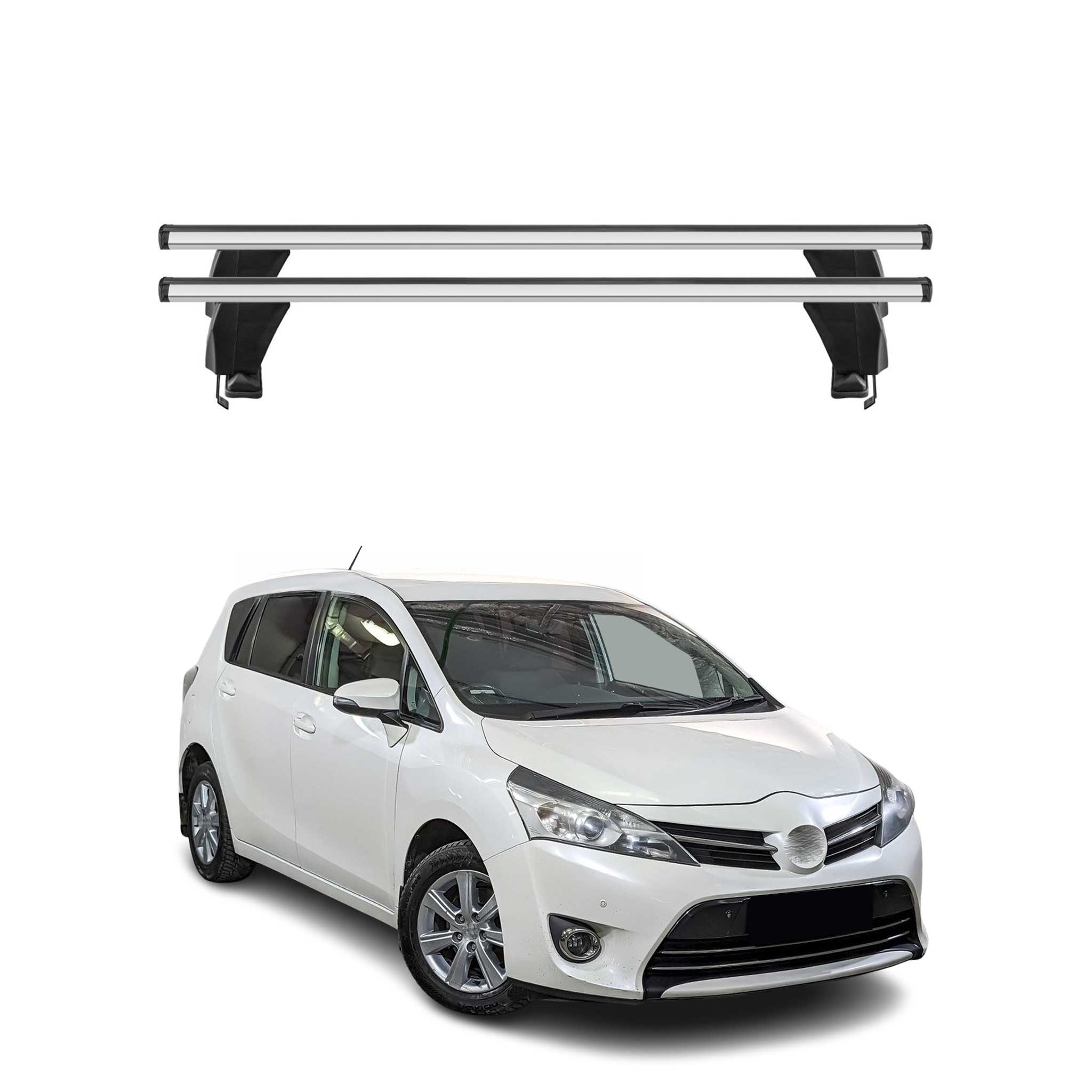 Menabo Dachträger Grundtäger für Toyota Verso 2009-2018 50kg Aluminium Silber 2x
