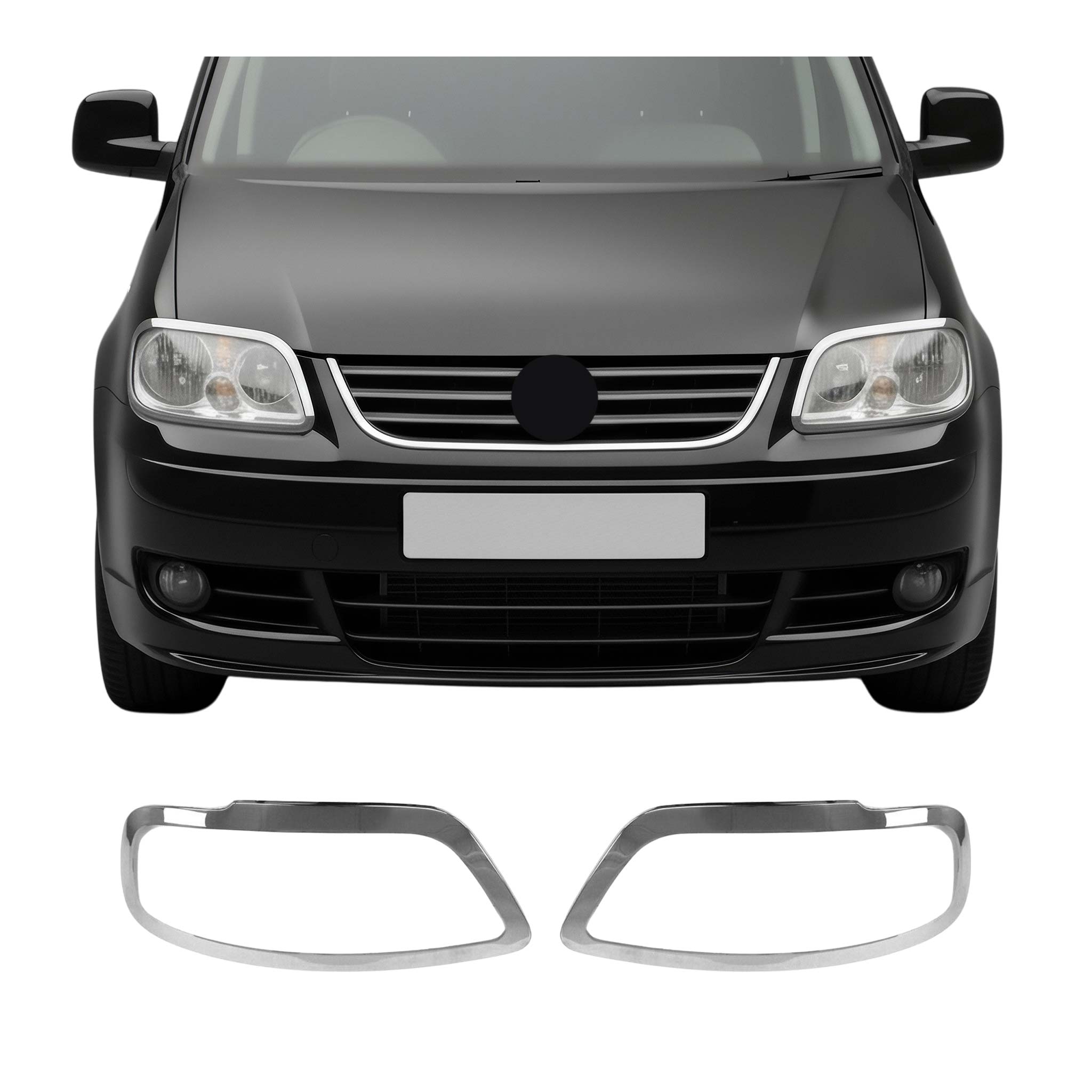 Scheinwerfer Leisten Scheinwerferblende für VW Caddy 2003-2010 Edelstahl 2tlg