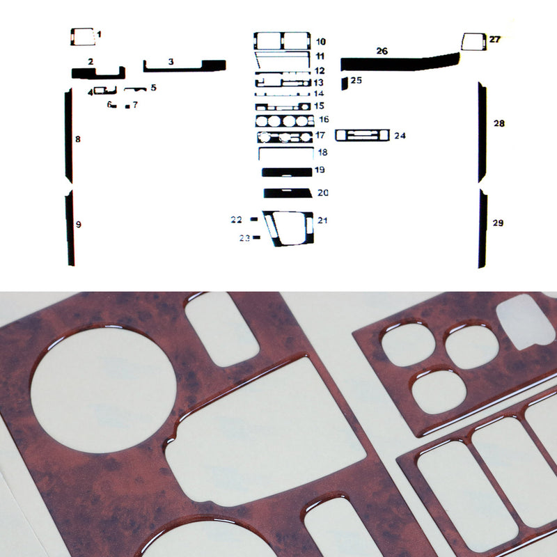 Innenraum Dekor Cockpit für BMW 3er E46 1998-2007 Wurzelholz Optik 29x