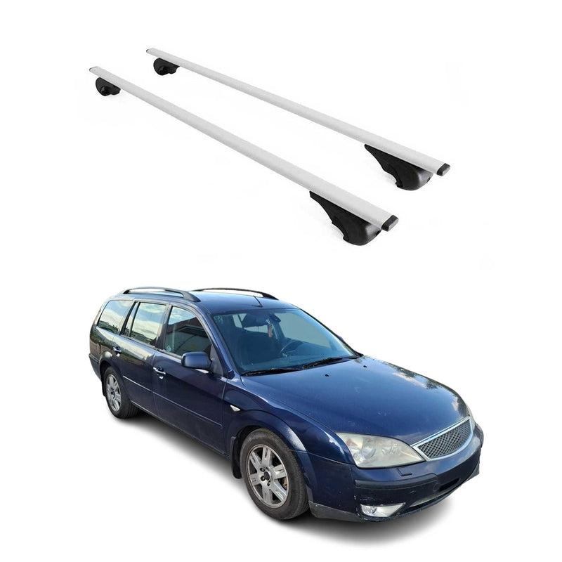 Dachträger Grundtäger für Ford Mondeo Turnier 2000-2007 75kg Metall Silber 2 tlg