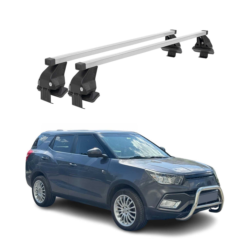 Menabo Dachträger Grundträger für Ssangyong XLV 2016-2023 Stahl Grau 2tlg