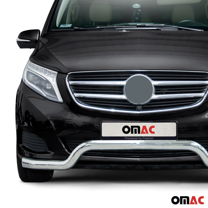 Frontbügel Frontschutzbügel für Mercedes Klasse 2014-2025 Low Stahl ABE Silber