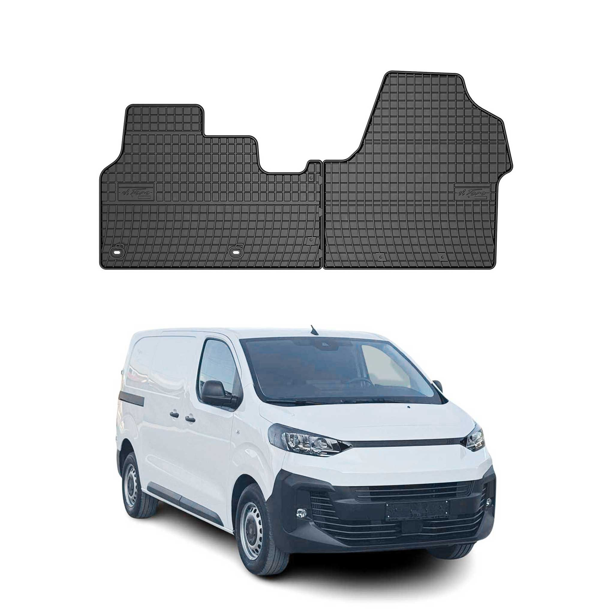 OMAC Gummi Fußmatten für Fiat Scudo 2022-2026 Automatten Gummi TPE Schwarz 2tlg