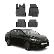 OMAC Gummi Fußmatten für Dacia Logan 2021-2026 Premium TPE Automatten Schwarz 4x