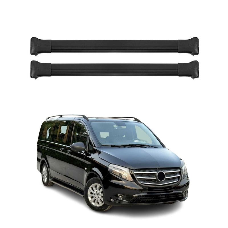 Dachträger Grundtäger für Mercedes Vito W447 2014-2025 75kg Alu Schwarz 2 tlg