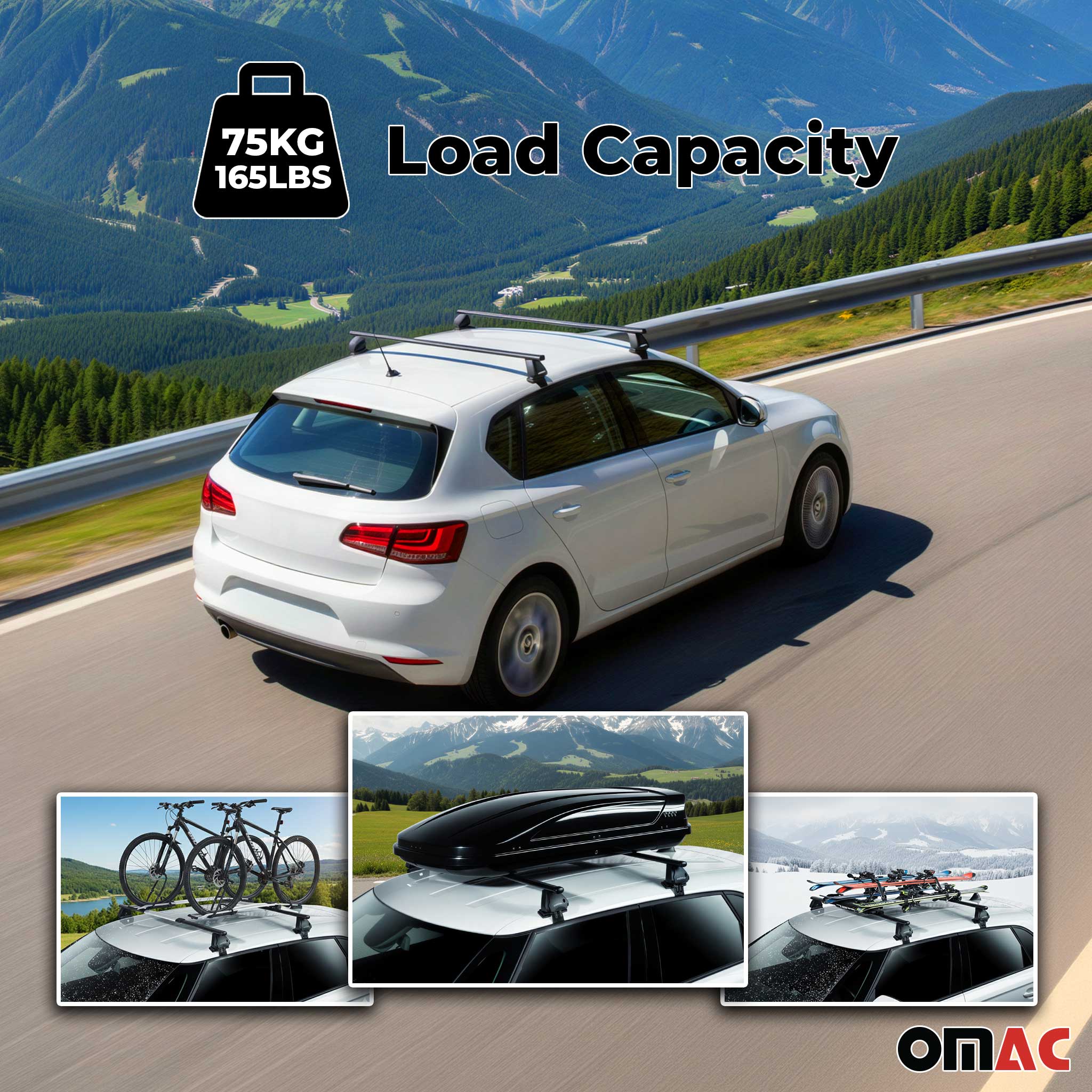 Stahl Dachträger für Audi A3 8V Sportback 2012-2020 TÜV 75 kg 2tlg Schwarz