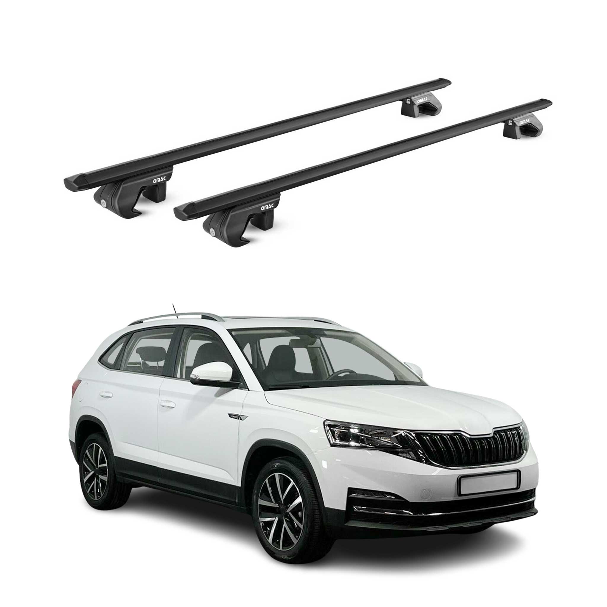 Dachträger Grundtäger für Skoda Kamiq 2019-2026 90kg Aluminium Schwarz 2 tlg ABE