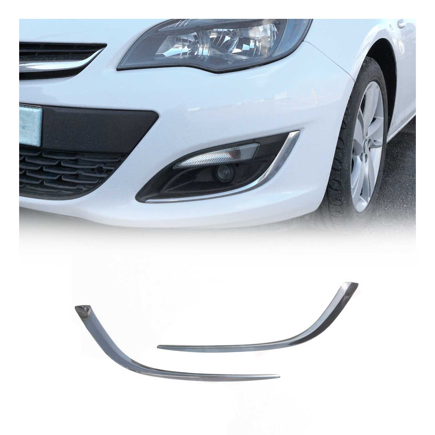 Nebelscheinwerfer Rahmen Chrom für Opel Astra J 2012-2015 Edelstahl 2x