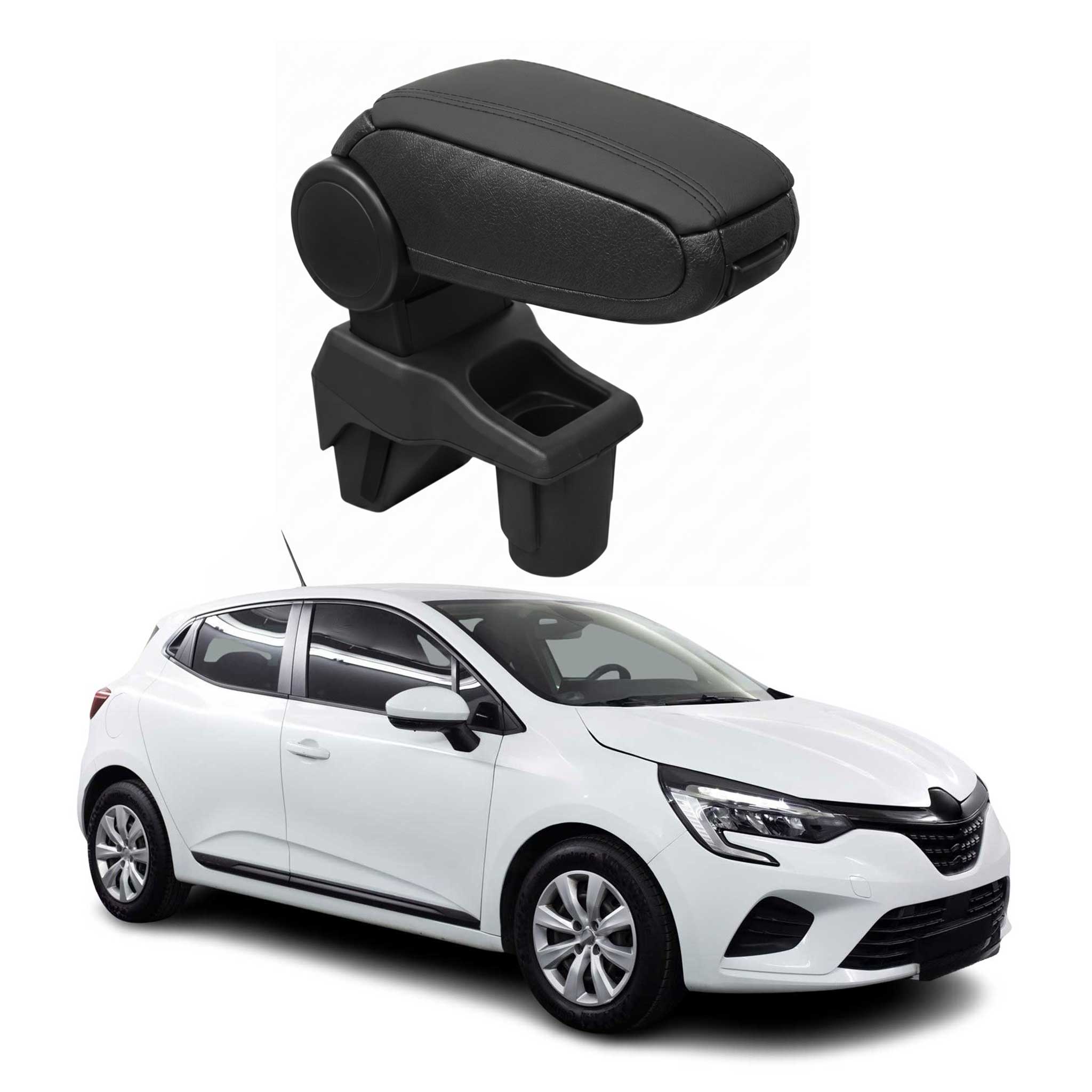 Mittelarmlehne Armlehne für Renault Clio 2019-2025 PU-Leder ABS Schwarz
