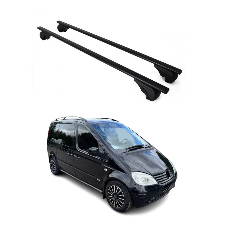 Dachträger Grundtäger für Mercedes Vaneo 2001-2005 75kg Metall Schwarz 2 tlg