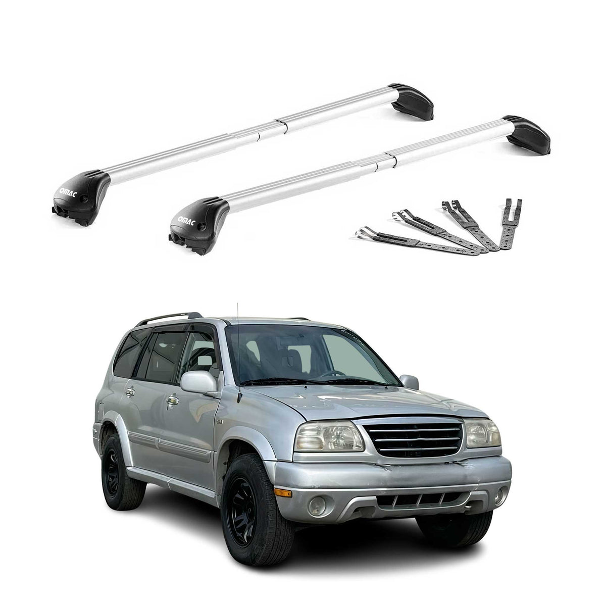 Dachträger Grundtäger für Suzuki Grand Vitara I 1998-2005 100kg Alu Grau 2x ABE