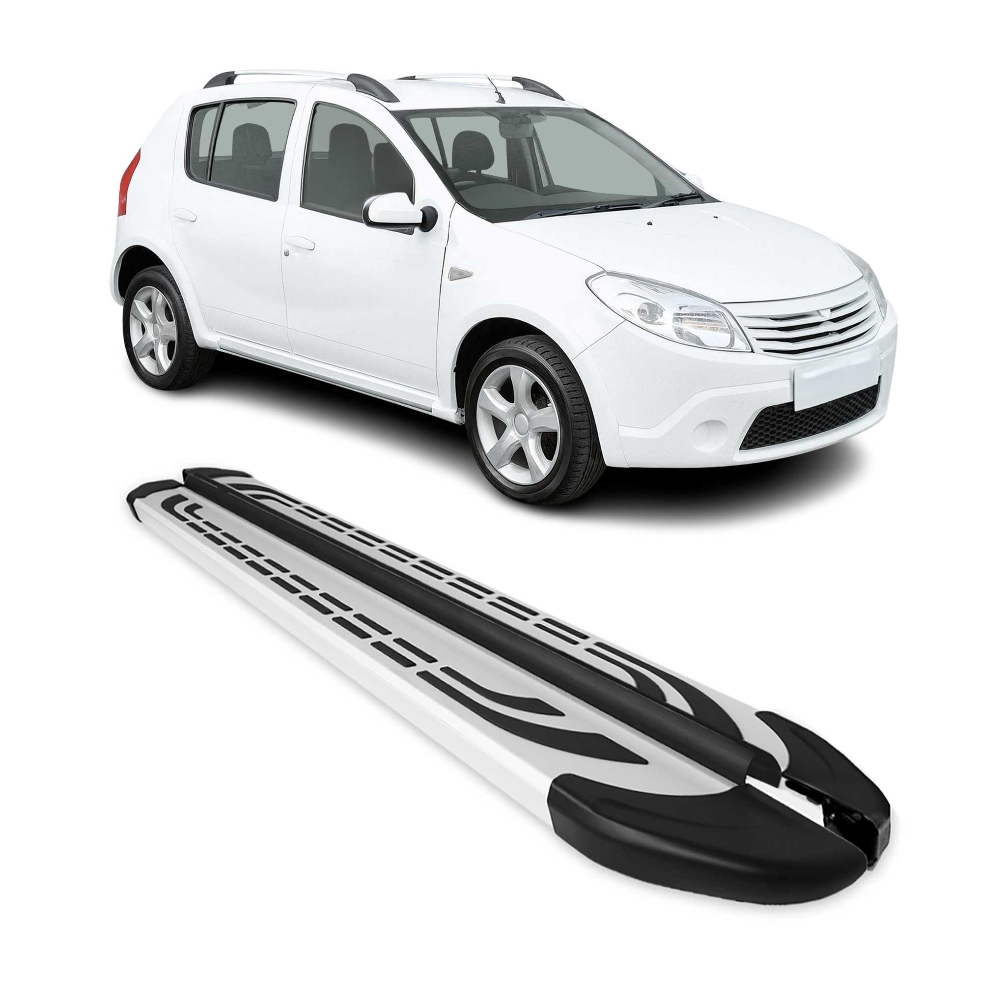 Alu Trittbretter Seitenschweller Seitenbretter für Dacia Sandero Stepway 2007-12