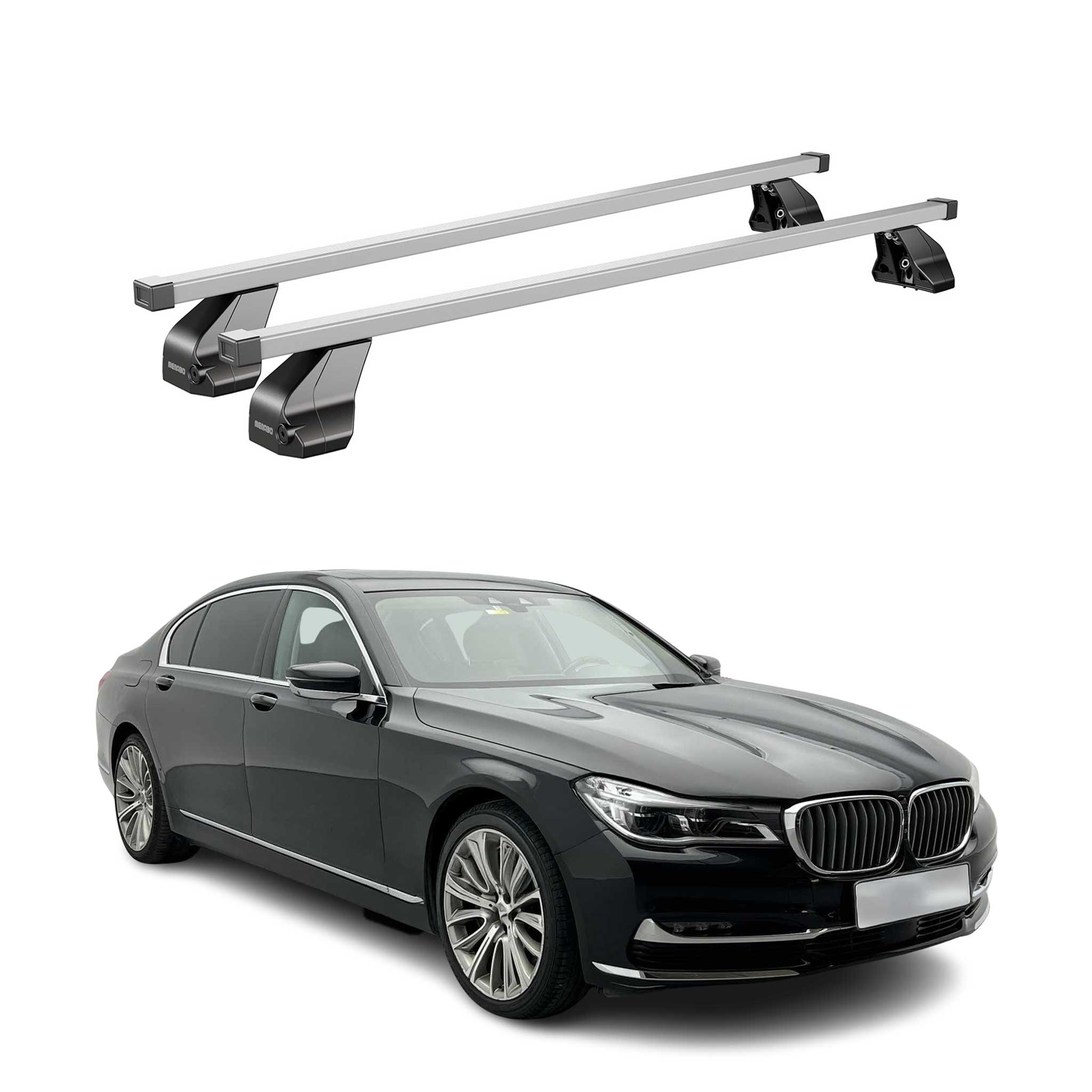 Menabo Dachträger Grundtäger für BMW 7er G11 G12 2015-2022 75kg Stahl Silber 2x