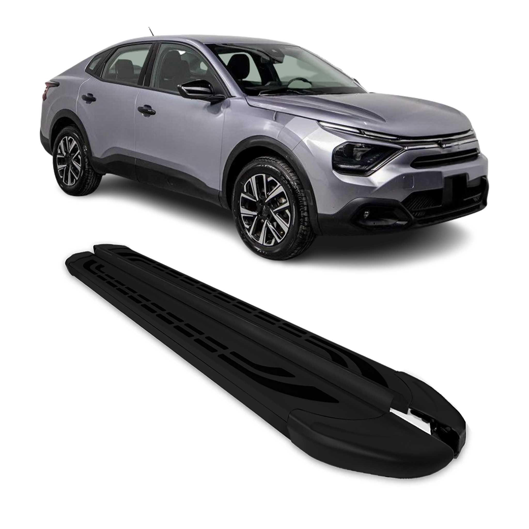 Trittbretter Seitenschweller für Citroen C4 X 2022-2026 Schwarz Aluminium 2 tlg
