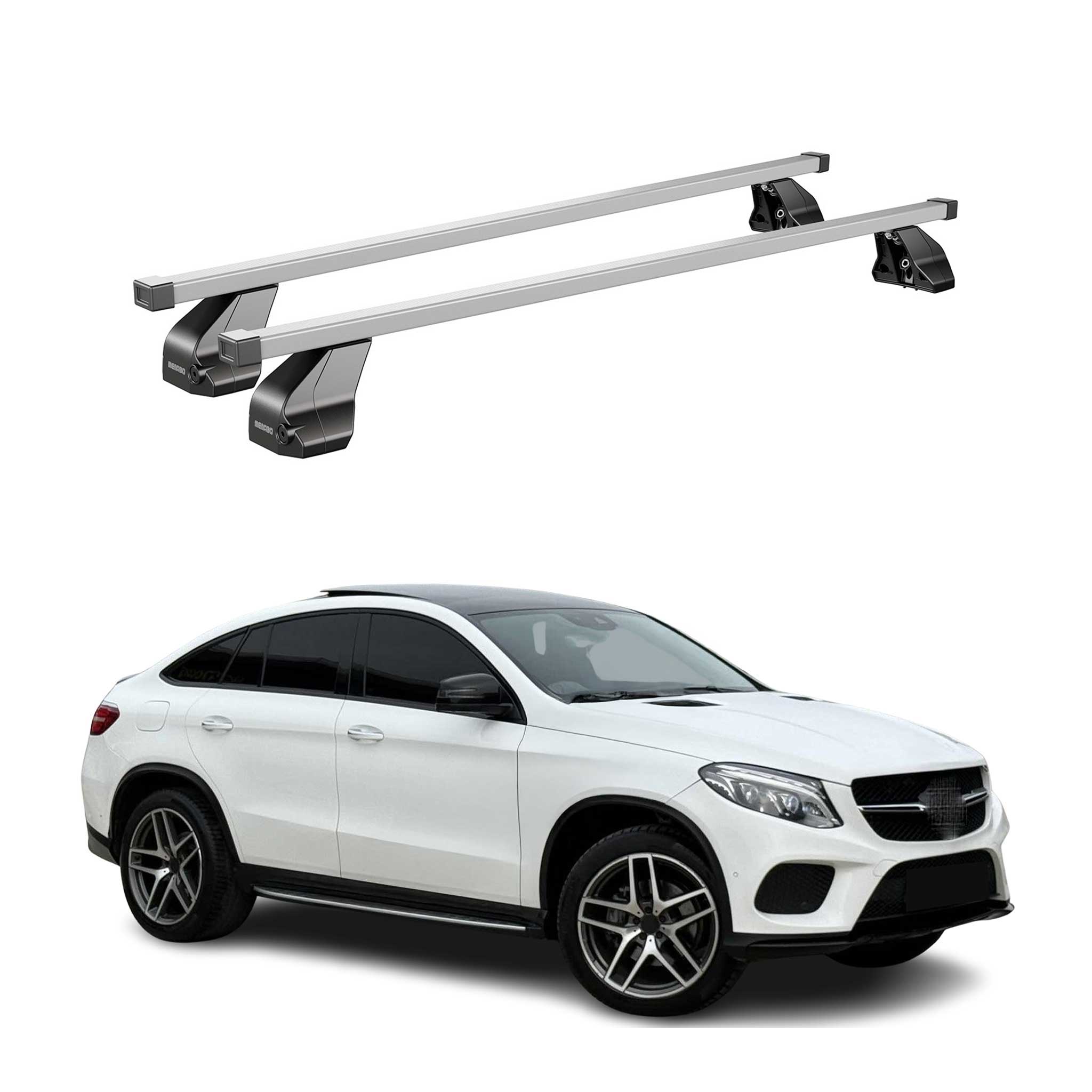 Menabo Dachträger Grundtäger für Mercedes GLE C292 2015-2019 75kg Stahl Grau 2x