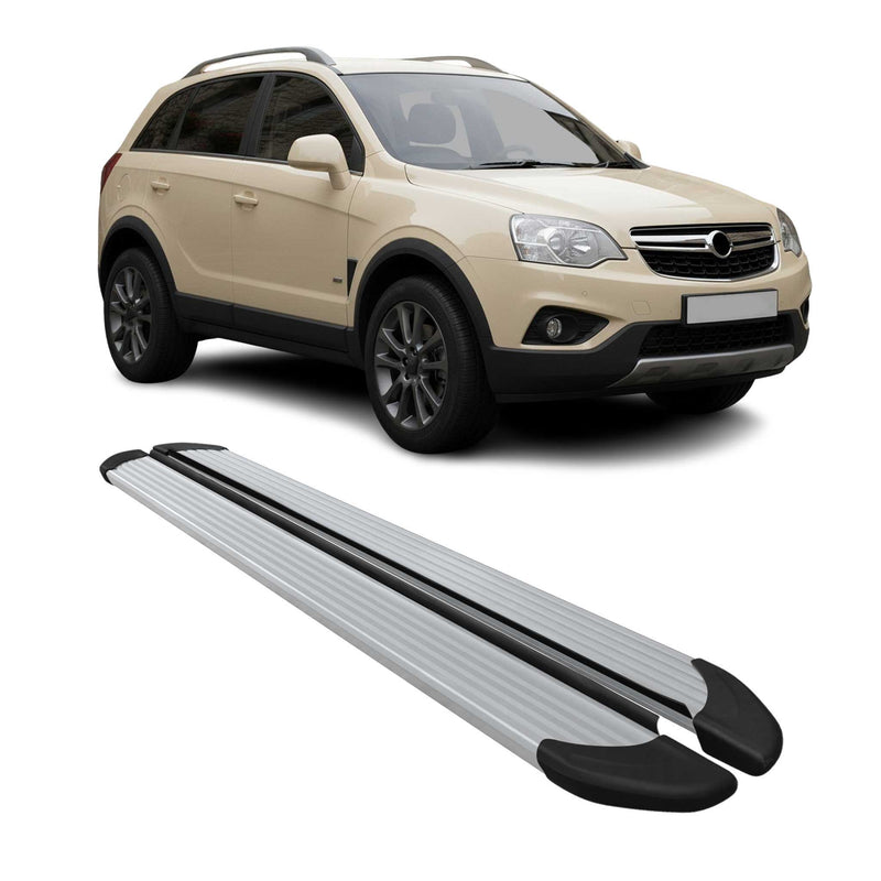 Seitenschweller Trittbretter Schweller für Opel Antara 2007-2015 Aluminium Grau