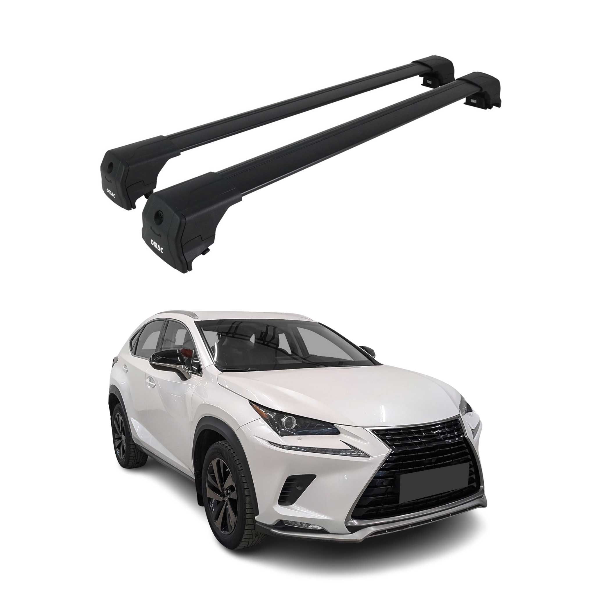 Dachträger Grundtäger für Lexus NX I 2015-2021 75kg Aluminium Schwarz 2 tlg