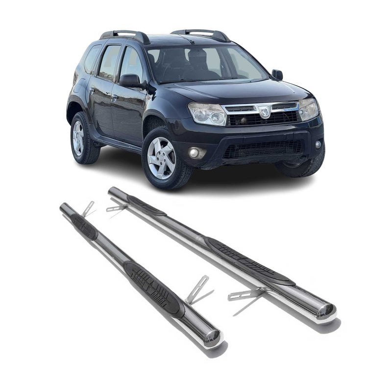 Edelstahl Trittbretter Schwellerrohre für Dacia Duster 2010-2018 Silber