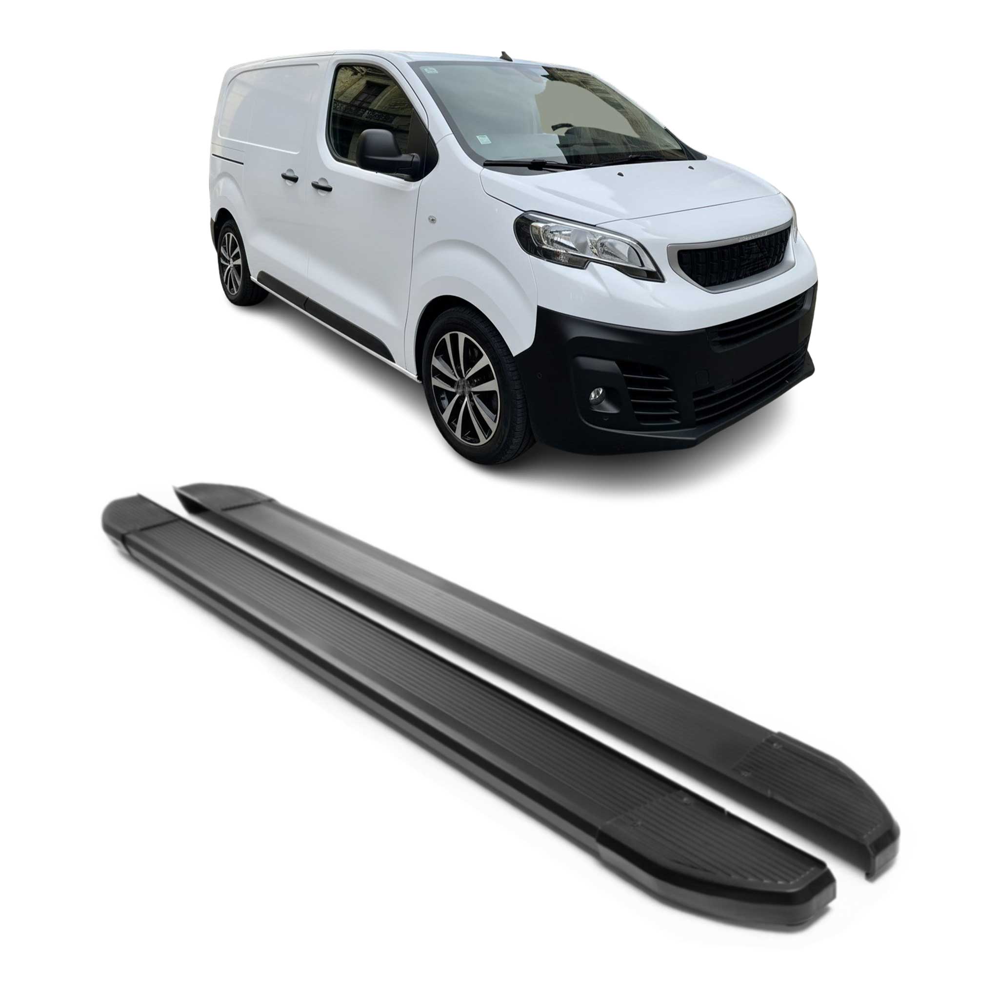 Alu Seitenschweller Trittbretter für Peugeot Expert 2016-2026 L1 Kurzer Schwarz