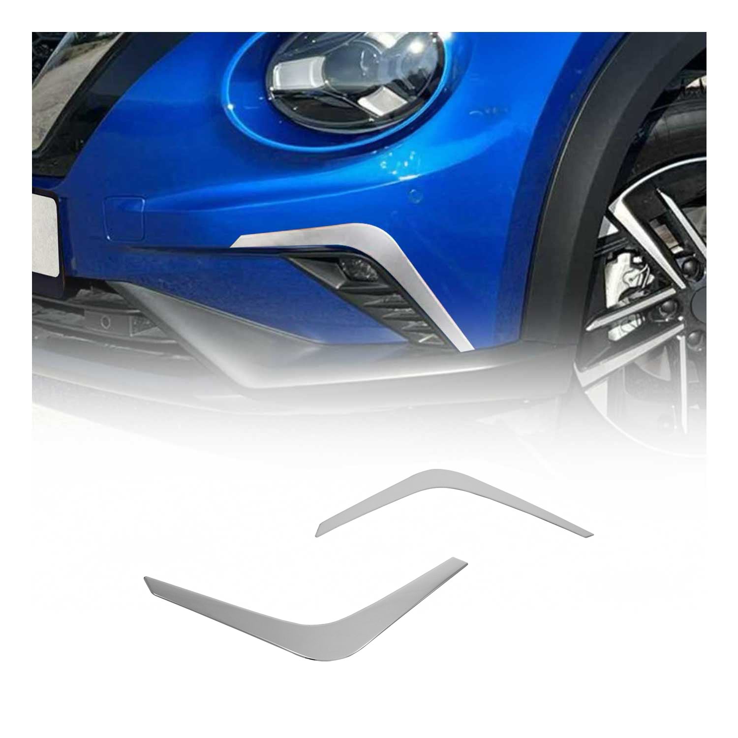Nebelscheinwerfer Rahmen Umrandung für Nissan Juke 2019-2026 Edelstahl Chrom 2x